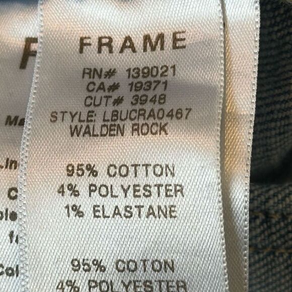 Frame Jeans Le Beau Crop Distressed Straight Raw Hem size 28 - Picture 9 of 11